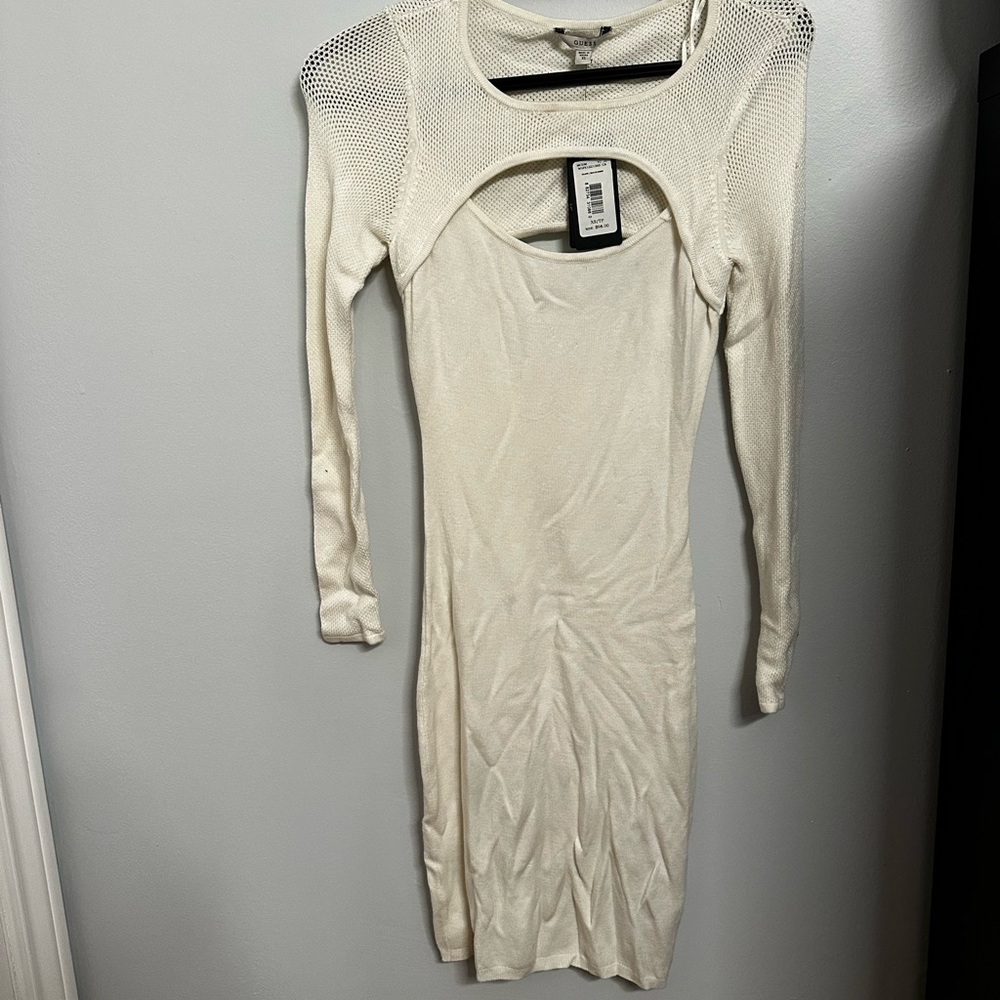 Guess White Dress with Cut Out